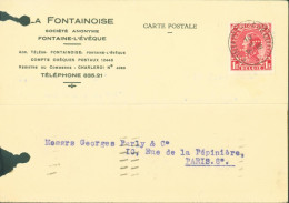 Belgique YT N°403 Léopold III Perforé Perforation LF La Fontainoise à Fontaine L'Evêque CAD Fontaine L'évêque 18 2 36 - 1934-51