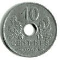 FRANCE / ETAT FRANCAIS / 10 CENTIMES / 1943 / ZINC / 1.51 G - 10 Centimes