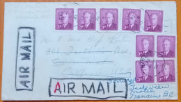 CANADA 1953, TORNED COVER, USED TO USA, RETURN TO SENDER, MULTI 9  KING STAMP, NANAIMO CITY CANCEL - Briefe U. Dokumente