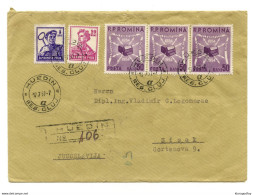 Romania Letter Cover Posted Registered 1957 Huedin To Siak B201101 - Covers & Documents