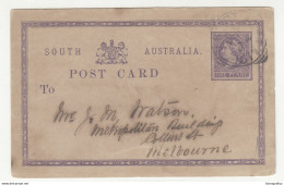 South Australia Queen Victoria Postal Stationery Postcard Posted 1887? B210526 - Autres & Non Classés