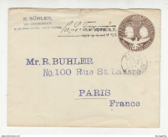 U.S. Postal Stationery Letter Cover Posted 1897 To Paris B210526 - Autres & Non Classés