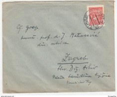 Yugoslavia, Letter Cover Travelled 1949 Split To Zagreb B180220 - Covers & Documents