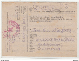 Yugoslavia WWII POW Stationery From Camp For Officers No.233 Vršac Travelled 1946 To Austria B190110 - Covers & Documents