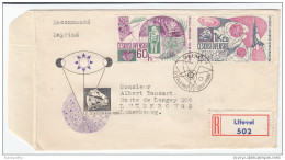 Space Stamps Registered Travelled 1967 Czechoslovakia To Luxembourg Bb160429 - Andere & Zonder Classificatie