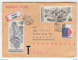 Registered Letter Cover Travekked 1970 Vlasim To Zagreb Bb170325 - Cartas & Documentos