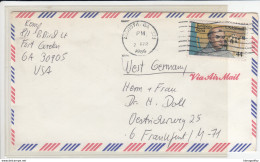 US Airmail Cover Letter Travelled 1986 Augusta, GA To Frankfurt Bb161110 - Lettres & Documents