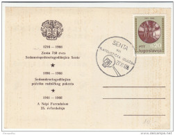 Yugoslavia Philatelic Exhibition Senta Special Card & Postmark 1966 Bb161011 - Covers & Documents