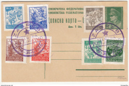 Yugoslavia 1946 PTT & Radio Exhibition Special Postmark On Postal Stationery Postcard B181010 - Covers & Documents