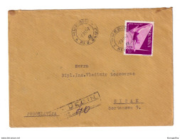 Romania Letter Cover Posted Registered 1957 Huedin To Sisak B201210 - Covers & Documents