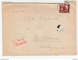 Yugoslavia Letter Cover Posted Express 1949 Zagreb To Ljubljana B200301 - Covers & Documents