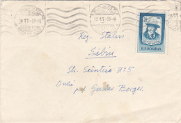 IVAN MICHURIN, BIOLOGIST, STAMP ON COVER, 1955, ROMANIA - Lettres & Documents