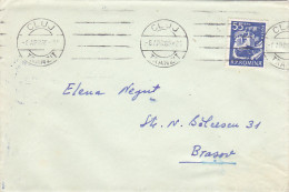 FORESTRY VEHICLE, STAMP ON COVER, 1965, ROMANIA - Lettres & Documents