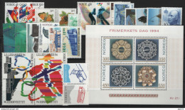 Norvegia 1994 Annata Completa / Complete Year Set **/MNH VF - Ganze Jahrgänge