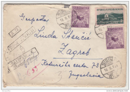 Romania 2 Registered Letters Travelled 1956 & 1959 Sibiu To Zagreb With Contents *b160920 - Lettres & Documents