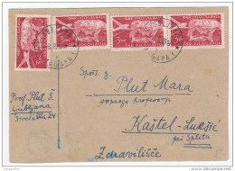 Yugoslavia Hanmade Postcard Travelled 1955 Ljubljana To Kastel Luksic Bb151217 - Covers & Documents