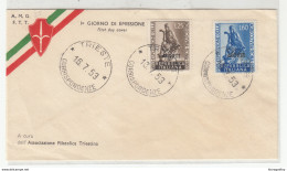 Trieste Zone A. Agricoltura - Roma 1953 FDC B190415 - Marcophilie