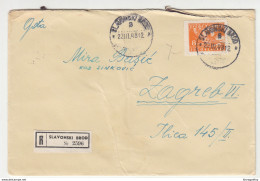 Yugoslavia Letter Cover Travelled Registered 1948 Slavonski Brod To Zagreb  B190922 - Covers & Documents