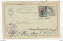 Bulgaria, Postal Stationery Postcard Travelled 1904 To Bendorf B190220 - Postcards