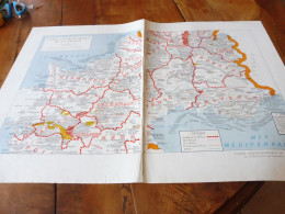 CARTE  GASTRONOMIQUE DE LA FRANCE Par A. Bourguignon ( à Assembler)   Dim. 57 X 38cm   Et  27 X 38cm - Manifesti