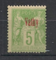 VATHY - 1893-1900 - N°YT. 2 - Type Sage 5c Vert-jaune - Type I - Neuf* / MH VF - Unused Stamps