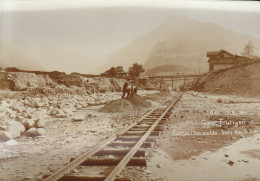 CONSTRUCTION DE LA LIGNE DU  LOTSCHBERG :  Gare De Frutigen , Extraction Sable   : //  Aout 23 // D18 - Frutigen