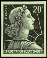 France Variétés  N°1011B  20f Marianne De Muller Essai En Noir Sur Vert  Qualité:(*) - Unclassified