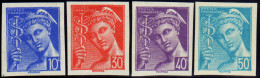 France Non Dentelés N°546/549  Mercure 4 Valeurs  Qualité:** - 1938-42 Mercurio