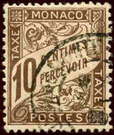Monaco Taxes N°4 10c Brun   Qualité:obl - Impuesto