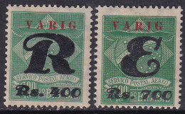 Brésil Compagnie Varig Poste Aérienne N°14 A/14B 2 Valeurs  Qualité:* - Airmail (Private Companies)