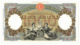 1000 LIRE CAPRANESI REPUBBLICHE MARINARE FASCIO PRIMA DATA 07/07/1930 SPL+ - Regno D'Italia – Other