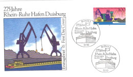 Germany:FDC, 275 Jahre Rhein-Ruhr Hafen Duisburg, Port, 1991 - 1991-2000