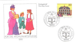 Germany:FDC, Für Die Wohlfahrtspflege, Lady With Kids, 1991 - 1991-2000