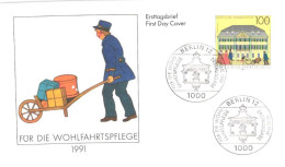 Germany:FDC, Für Die Wohlfahrtspflege, Man With Cart, 1991 - 1991-2000