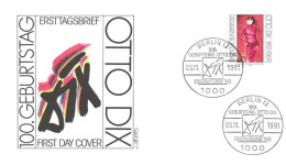 Germany:FDC, 100. Geburtstag Otto Dix, 1991 - 1991-2000