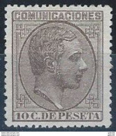 ES192SASG-L4255-TESPOTROS.España.Spain. Espagne.REY ALFONSO Xll . 1878.(Ed 192)  Sin  Charnela - Neufs