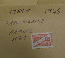 ITALY  STAMPS  San Marino Parcel Post 1945 ~~L@@K~~ - Postal Parcels