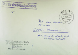 DDR: NfD-Brief Aus BERLIN 34 Vom 19.8.82 Abs: VEB Wohnraummöbel Berlin Im VEB Möbelkombinat Berlin Nach Ilmenau - Cartas & Documentos