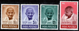 India 1948 Mahatma Gandhi Mourning 4v SET Mounted Mint, NICE COLOUR As Per Scan - Ongebruikt