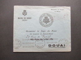 Frankreich 8.6.1949 Dienstumschlag Mairie Du Douai (Nord) Necessite De Fermer Le Maire / Rep. Francaise Ville De Douai - Briefe U. Dokumente