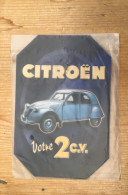 Citroën Votre 2 C V Chevaux Metal Plaquette 15 Op 10 Cm - Sonstige & Ohne Zuordnung