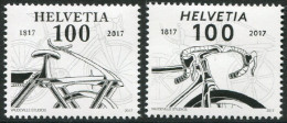 Suiza 2017 Correo 2406/07 **/MNH 200 Aniv. Bicicleta (2 Sellos) - Neufs