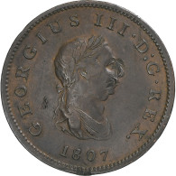 Grande-Bretagne, George III, 1/2 Penny, 1807, TTB, Cuivre, KM:662 - B. 1/2 Penny
