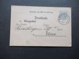 Alteutschland Württemberg 19.3.1895 GA / Drucksache / Bedruckte PK Gotthold Maute Benger Stuttgart Als Orts PK - Ganzsachen