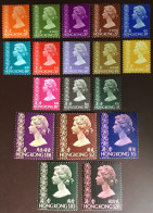 Hong Kong 1975 New Values & Watermark Definitives Set MNH - Neufs