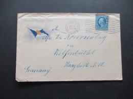 USA 1910 Überssebrief Brooklyn NY Nach Wolfenbüttel Umschlag Hamburg Amerika Linie - Brieven En Documenten