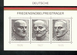 Bund Block 11 Friedens Nobelpreisträger Postfrisch MNH ** - 1959-1980