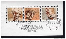 Bund Block 16 Literatur Nobelpreisträger Used Gestempelt (Tagesstempel) - 1959-1980