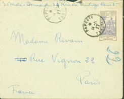 Etablissement De L'Océanie YT N°55 Seul Sur Lettre CAD Papeete Tahiti 14 11 1927 - Storia Postale