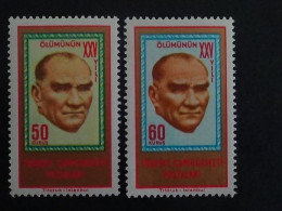 1963 TURQUIE Y&T N° 1674 & 1675 ** - 25e ANNIV. DE LA MORT D'ATATURK - Ungebraucht